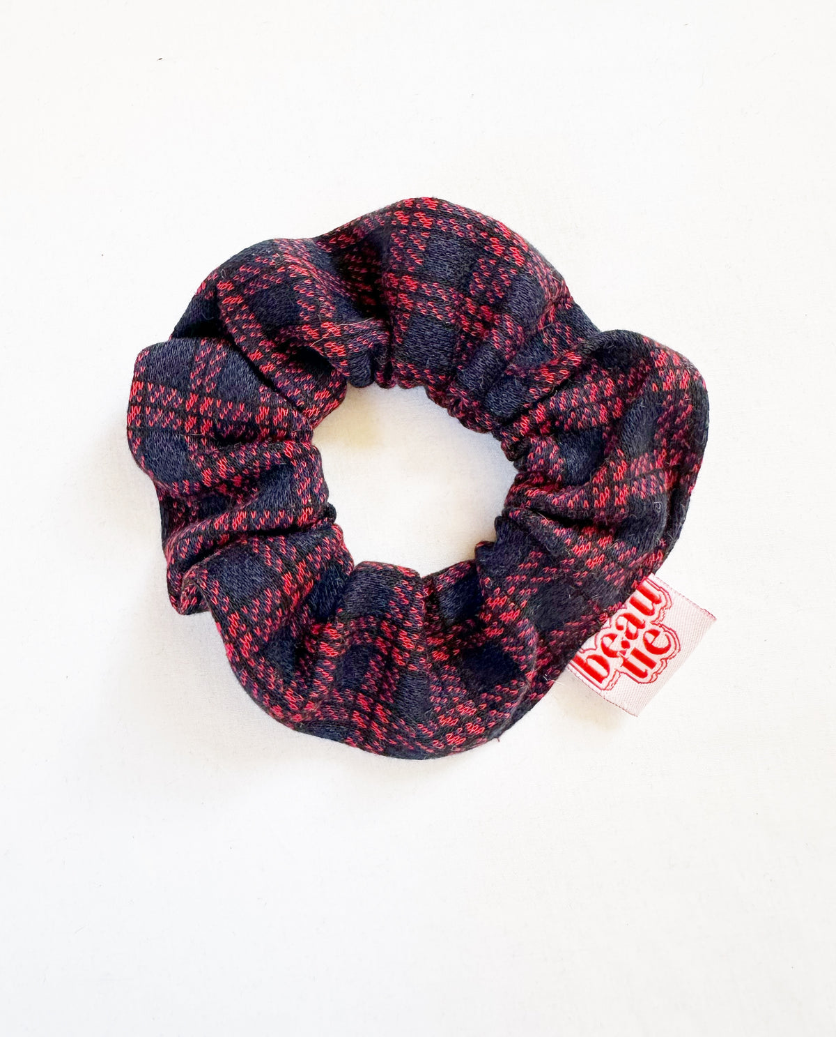 Mini scrunchie in tartan wool