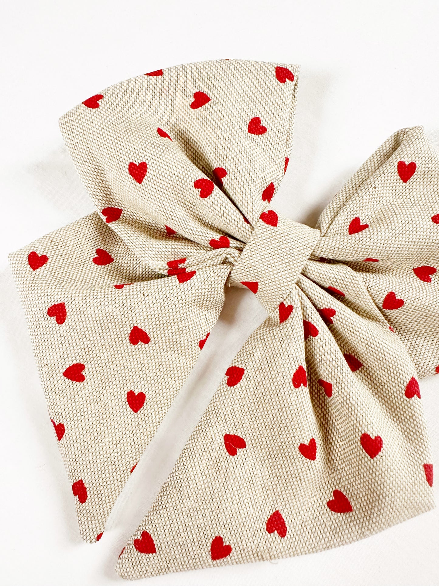 Beau hair bow in heart print