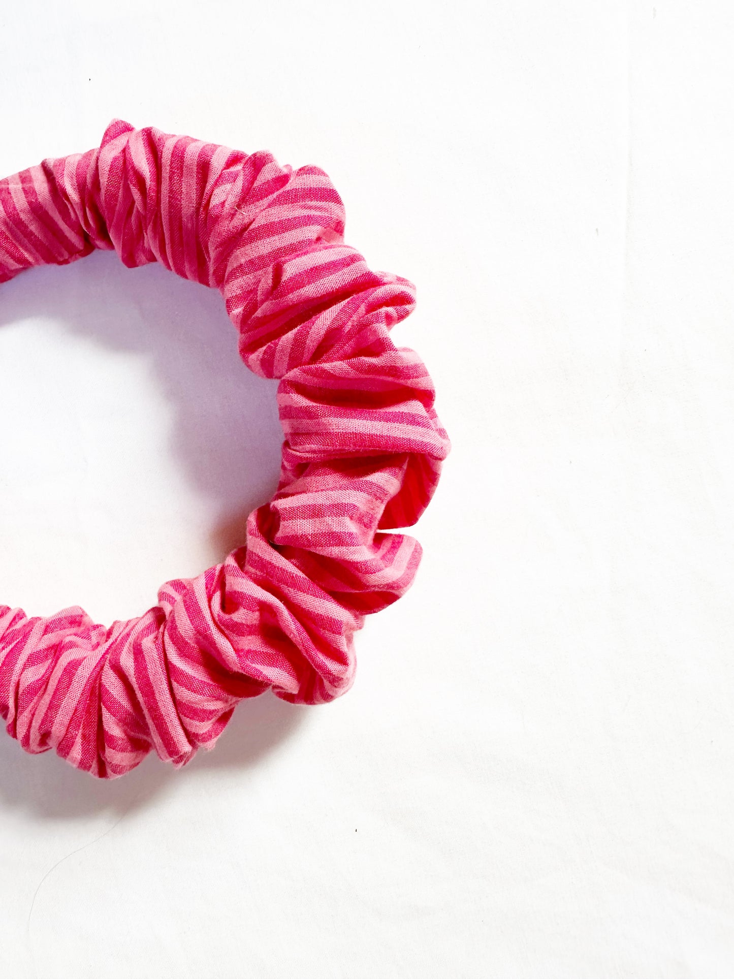 Ruffle Headband in pink stripe
