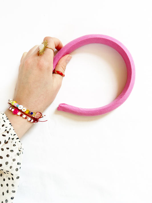 Classic Headband in hot pink cotton
