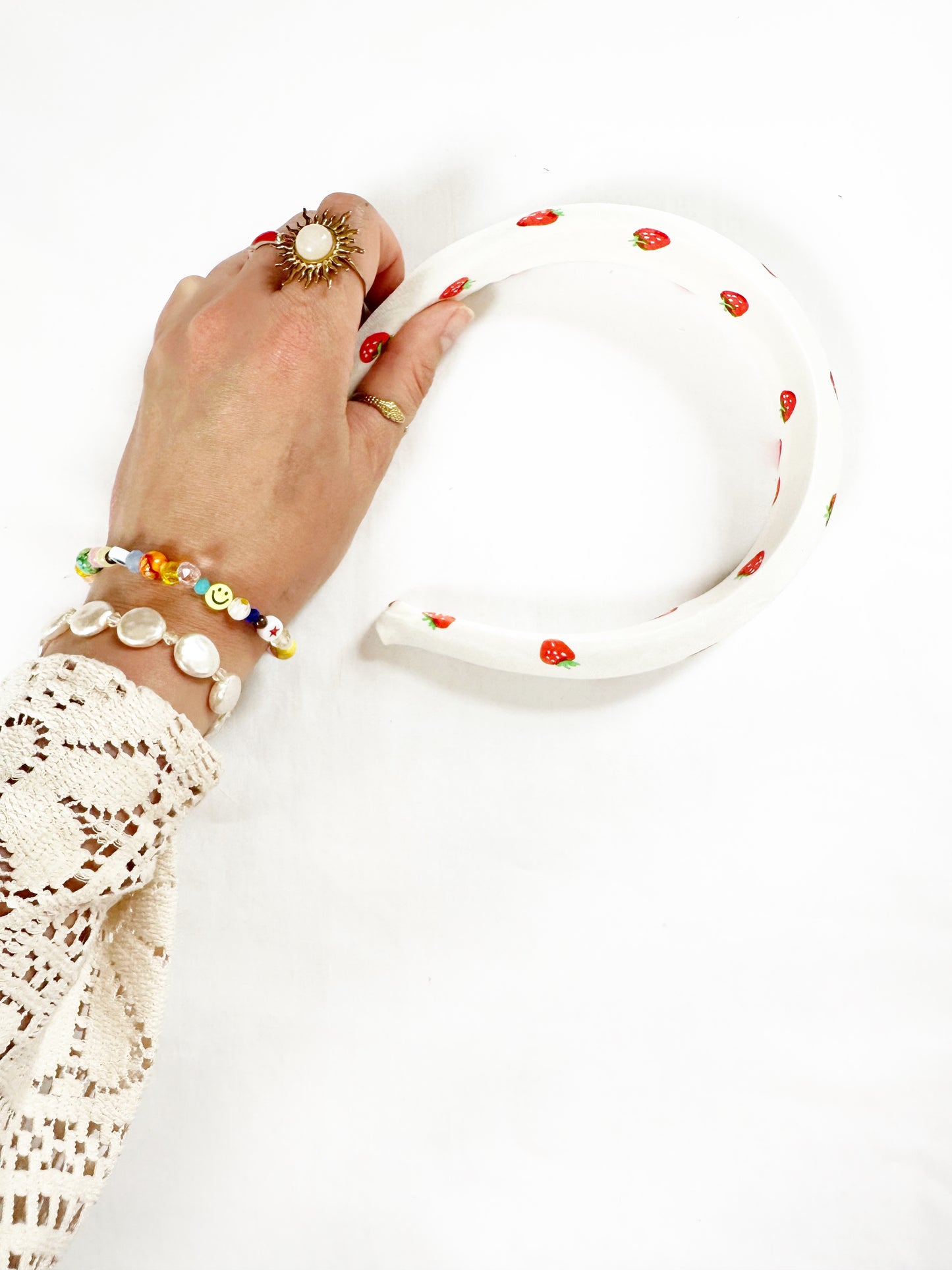 Classic Headband in strawberry print
