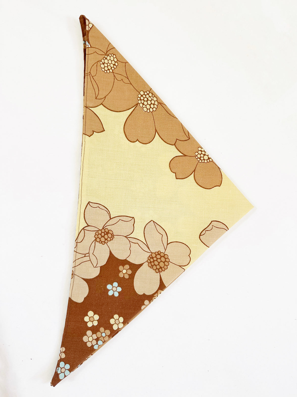 Bandana & neck scarf in brown vintage floral