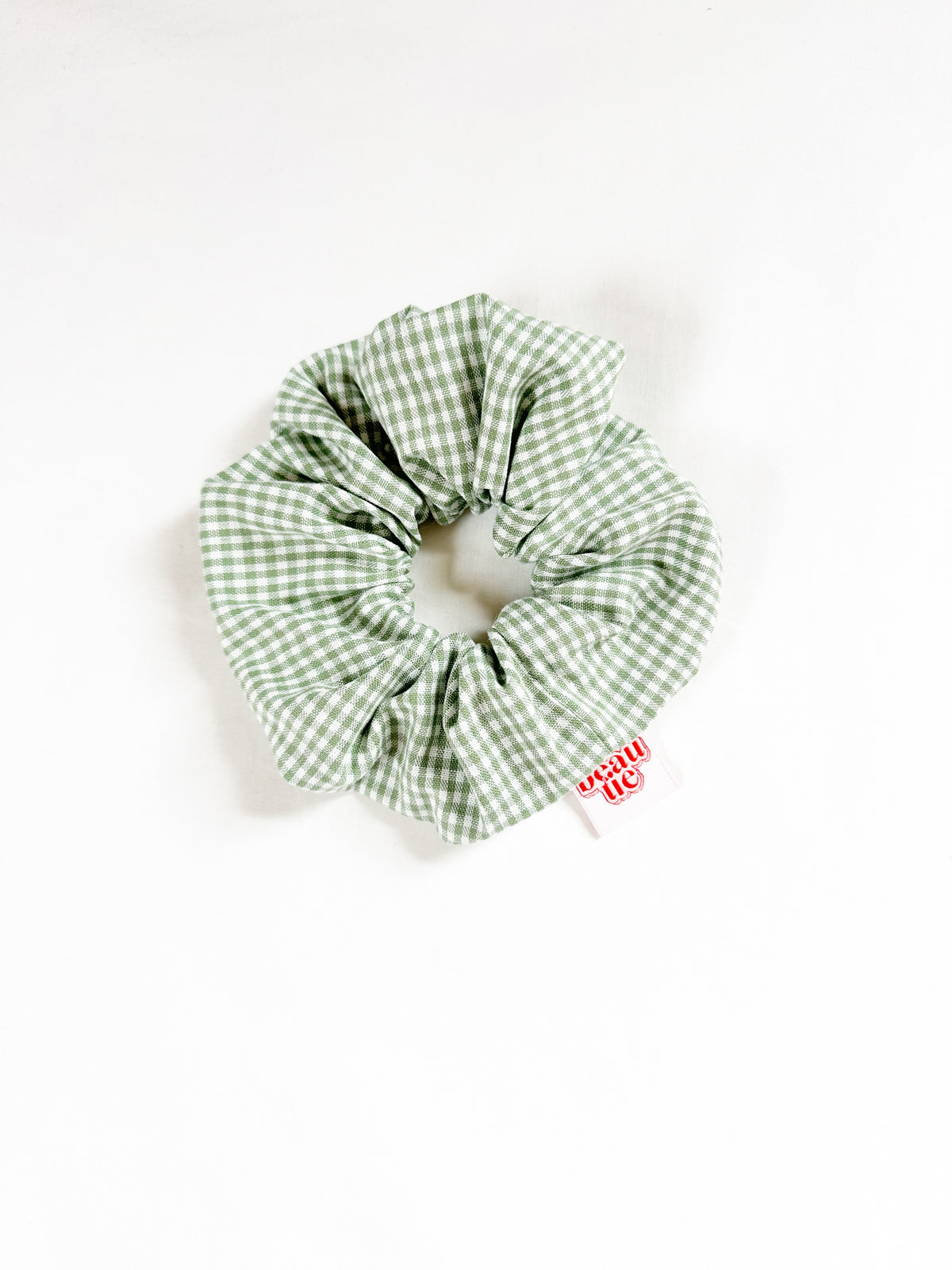 OG scrunchie in green gingham