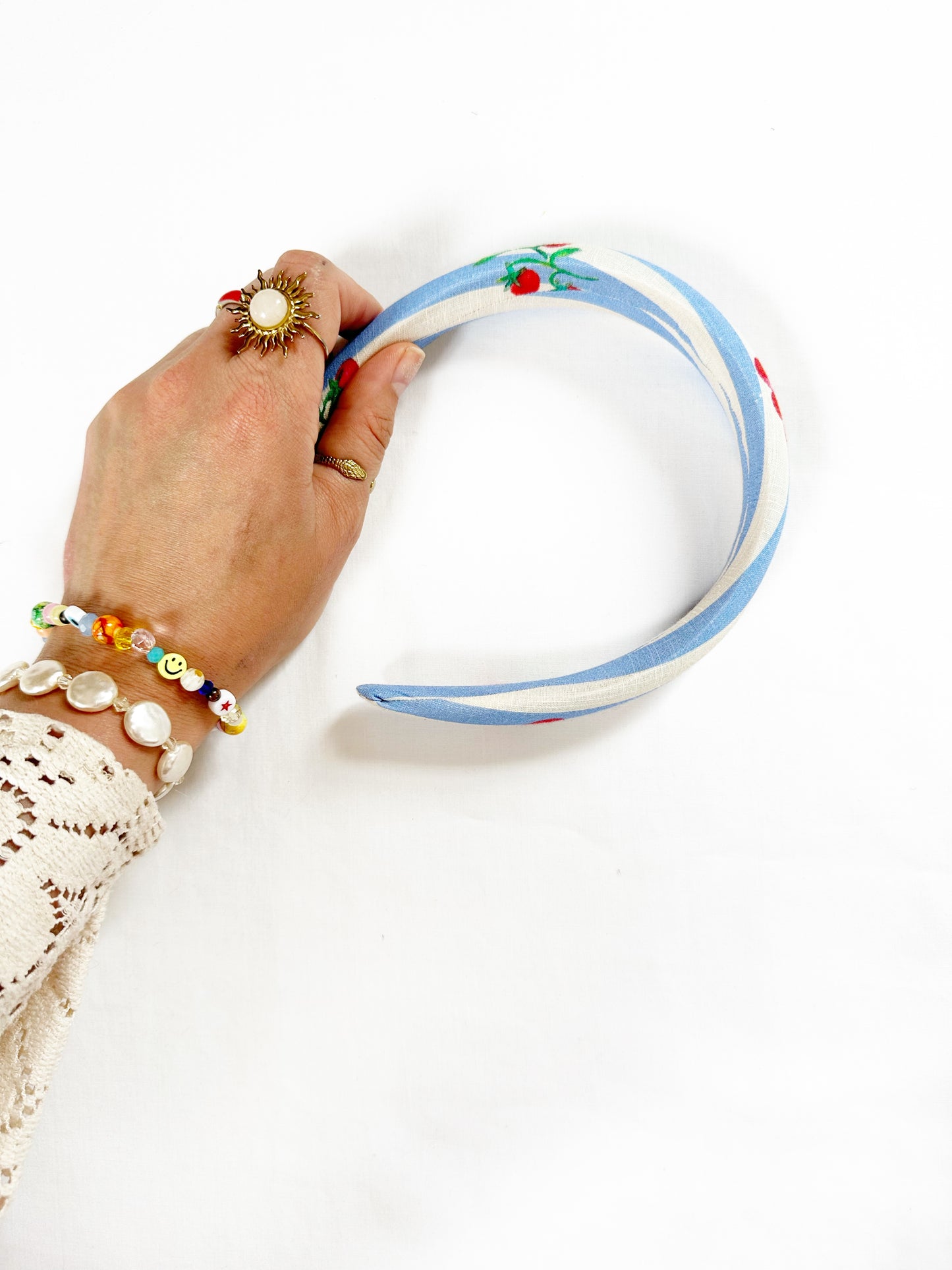 Classic Headband in tomato stripe