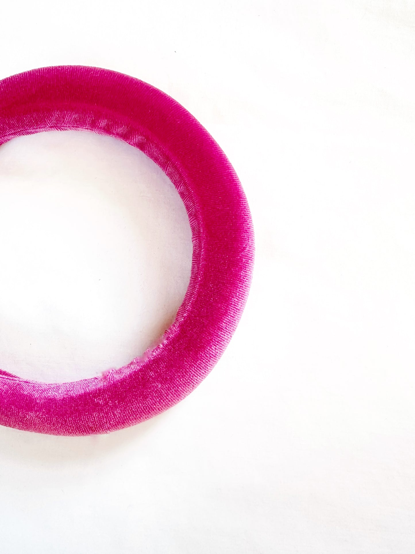 Padded Headband in hot pink velour velvet