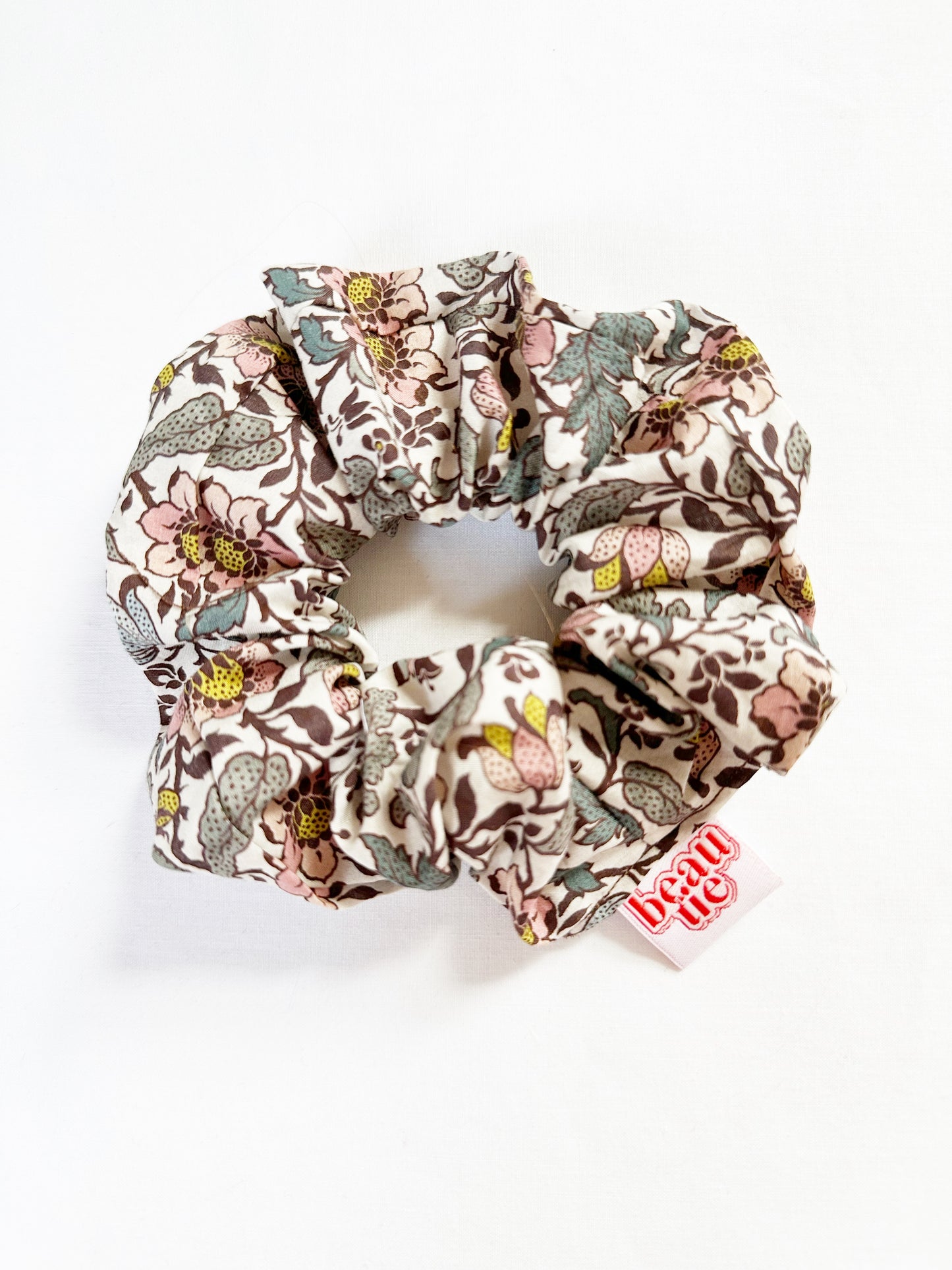 OG scrunchie in pink vine Liberty cotton