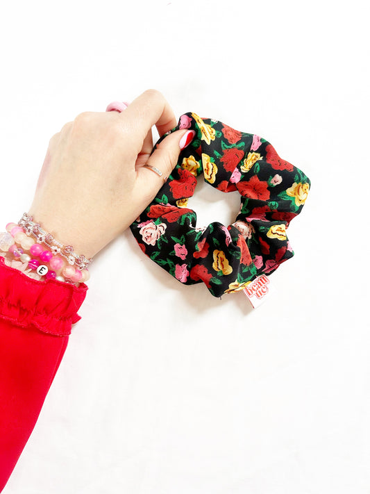 OG scrunchie in rose print