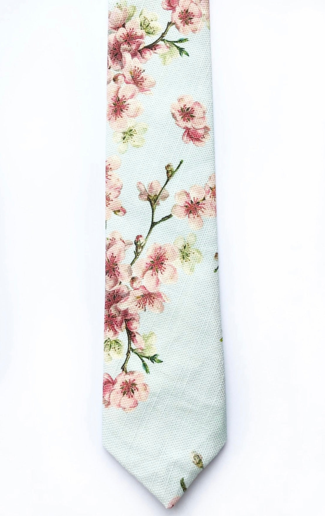 Ties in Duck Egg Cherry Blossom