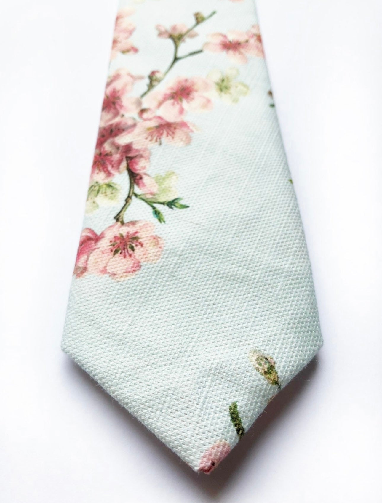 Ties in Duck Egg Cherry Blossom