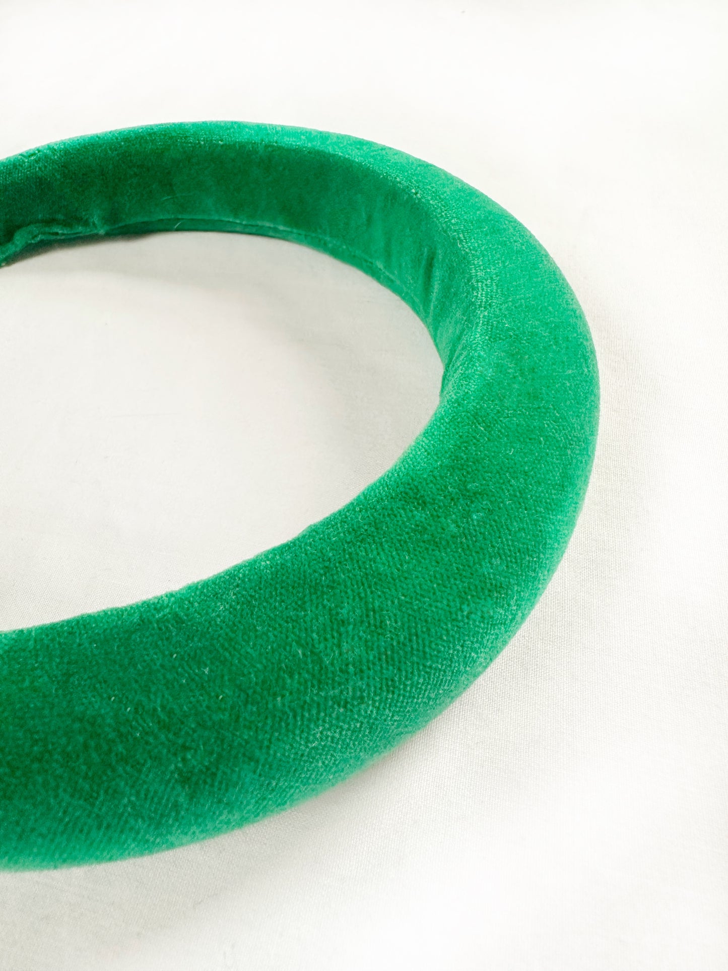 Padded Headband in Emerald Velvet