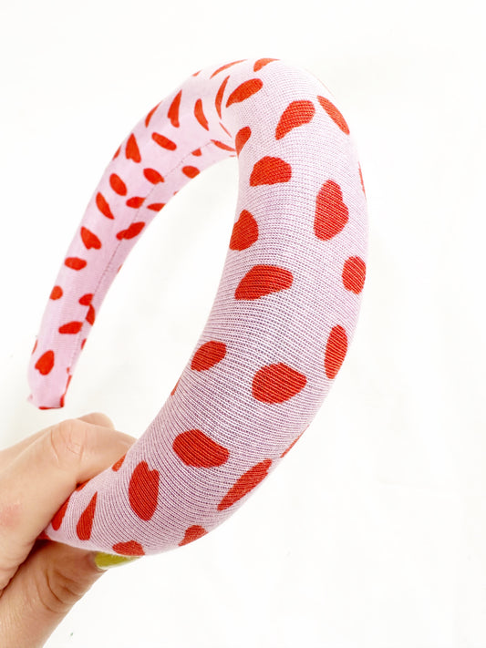 Padded Headband in Pink and Red
