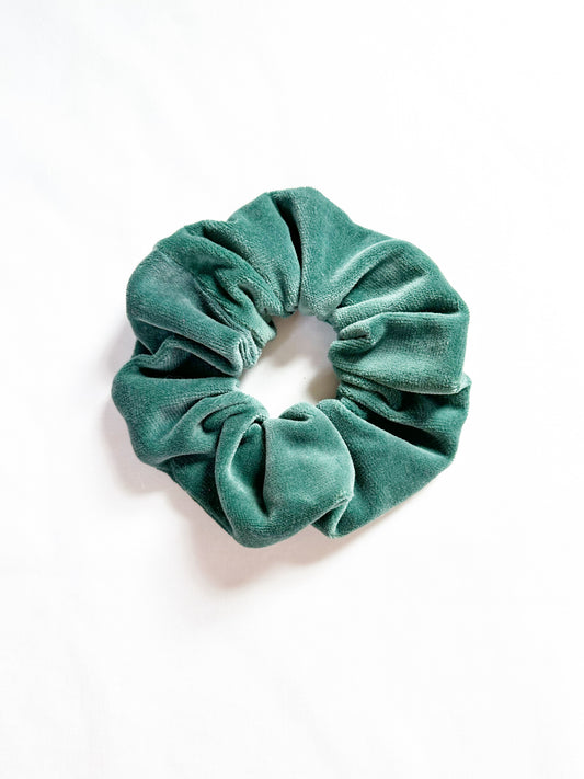 Mini Scrunchie in sea green velvet