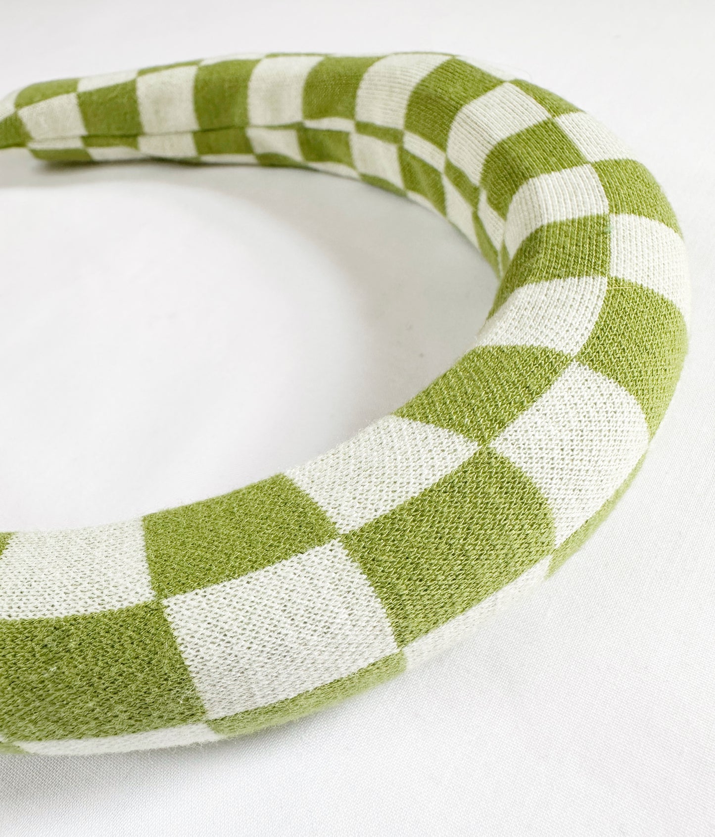 Padded Headband in Green Check