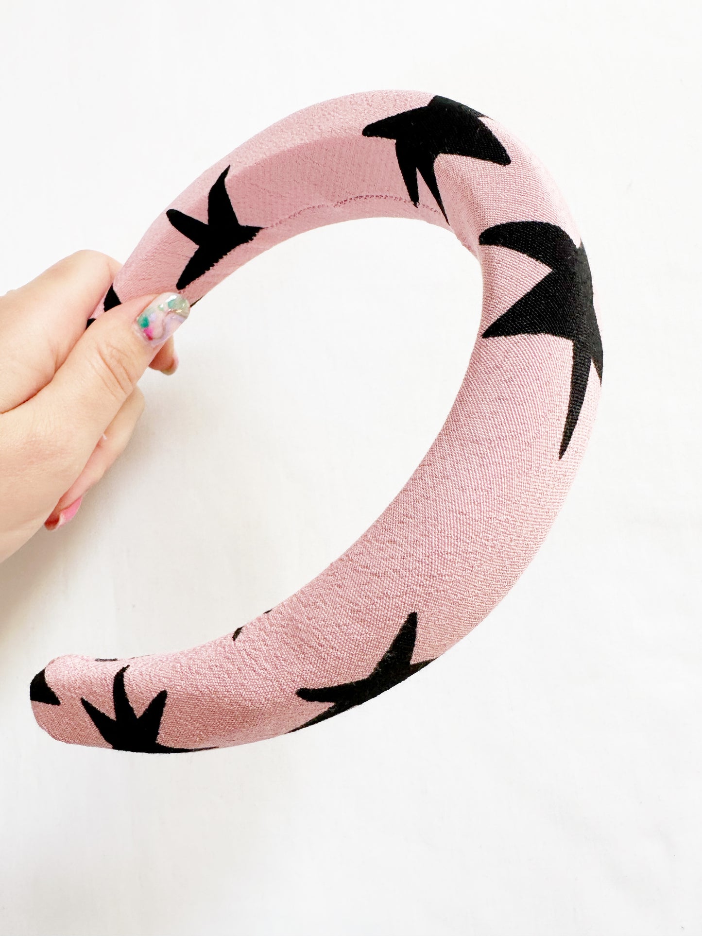 Classic Headband in pink and black star print