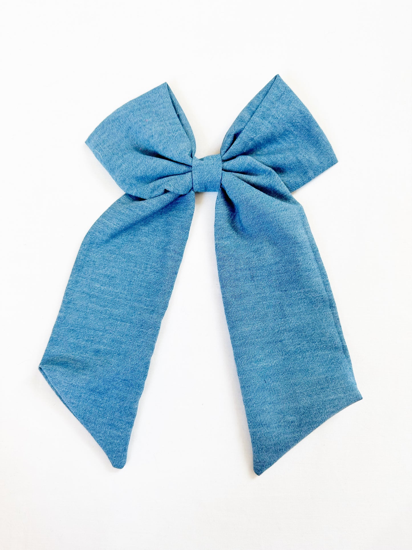 POWER Hair Bow in denim blue