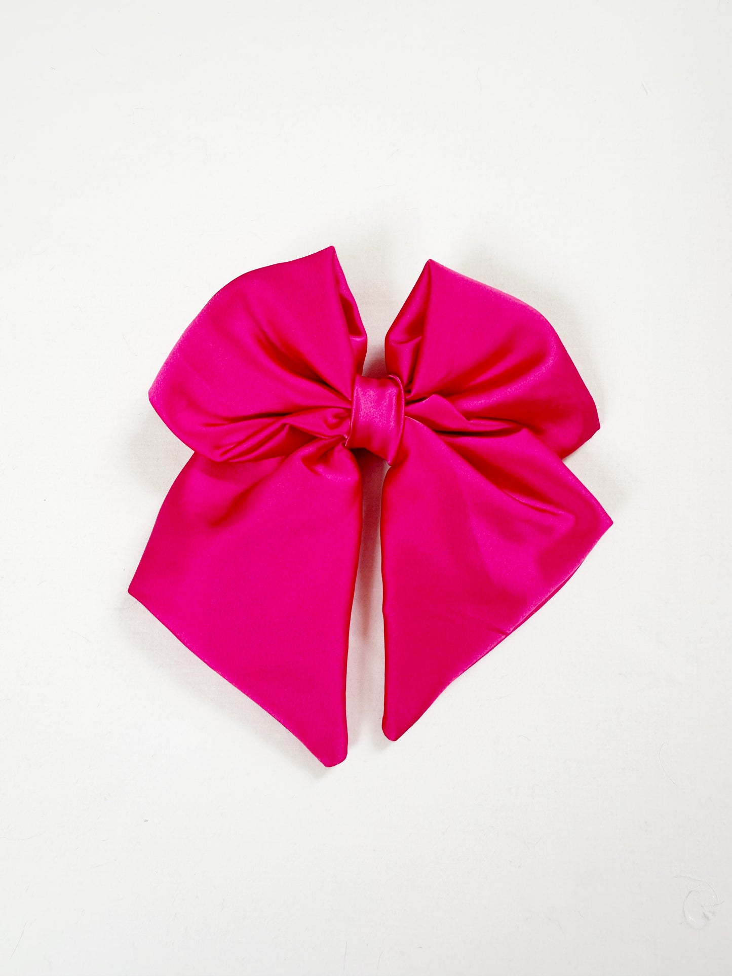 Hair Bow in hot pink silk