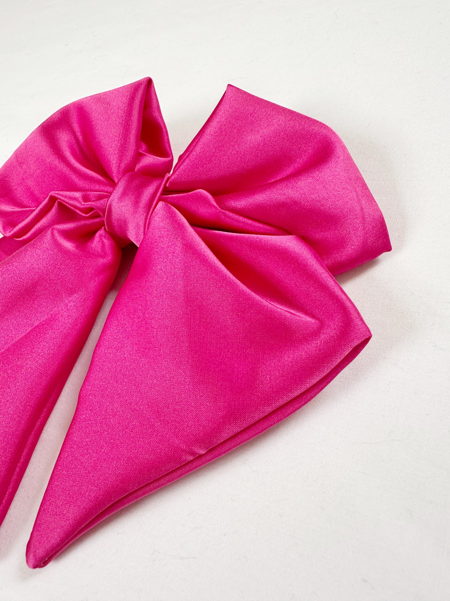 Hair Bow in hot pink silk