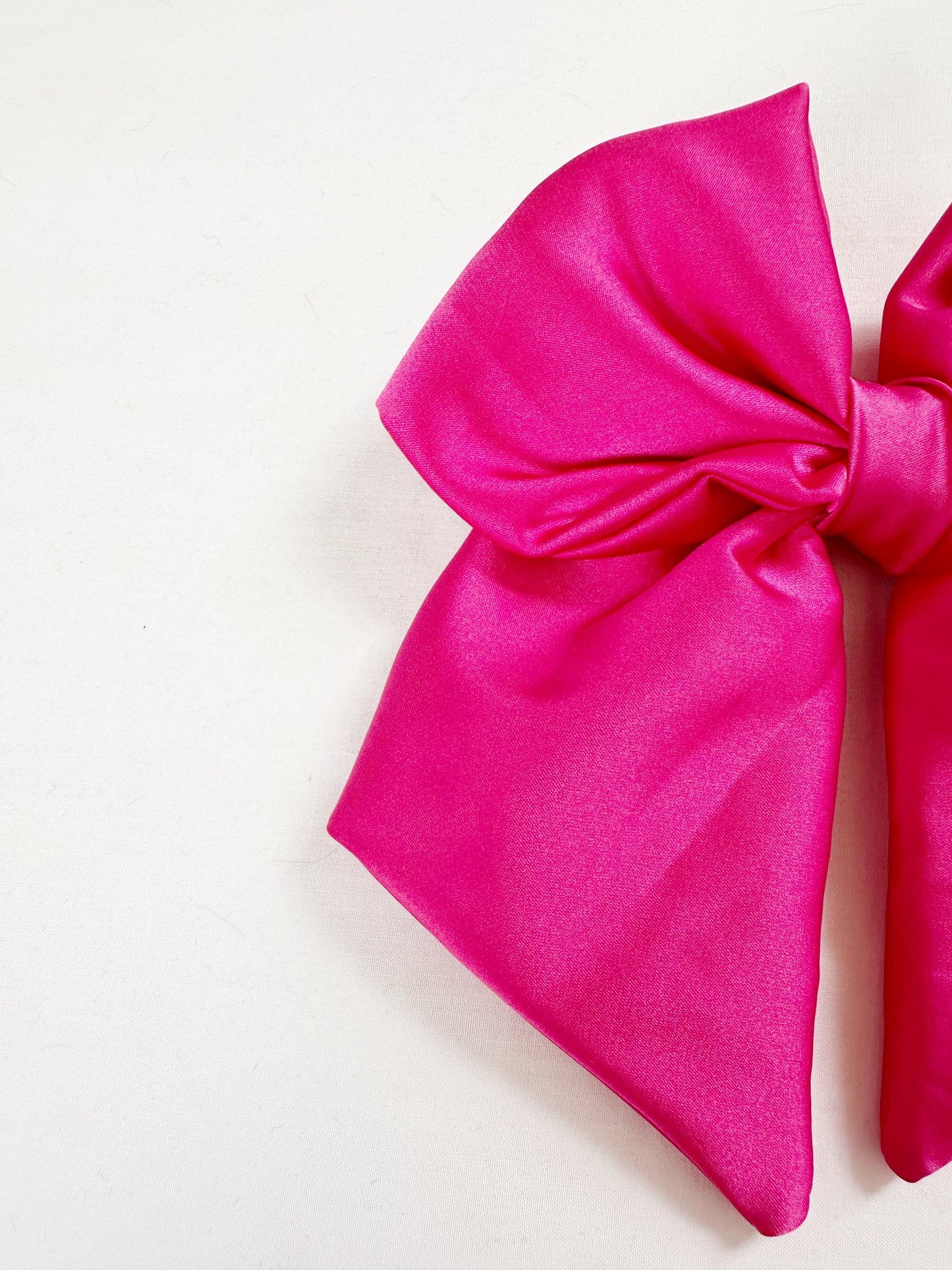 Hair Bow in hot pink silk