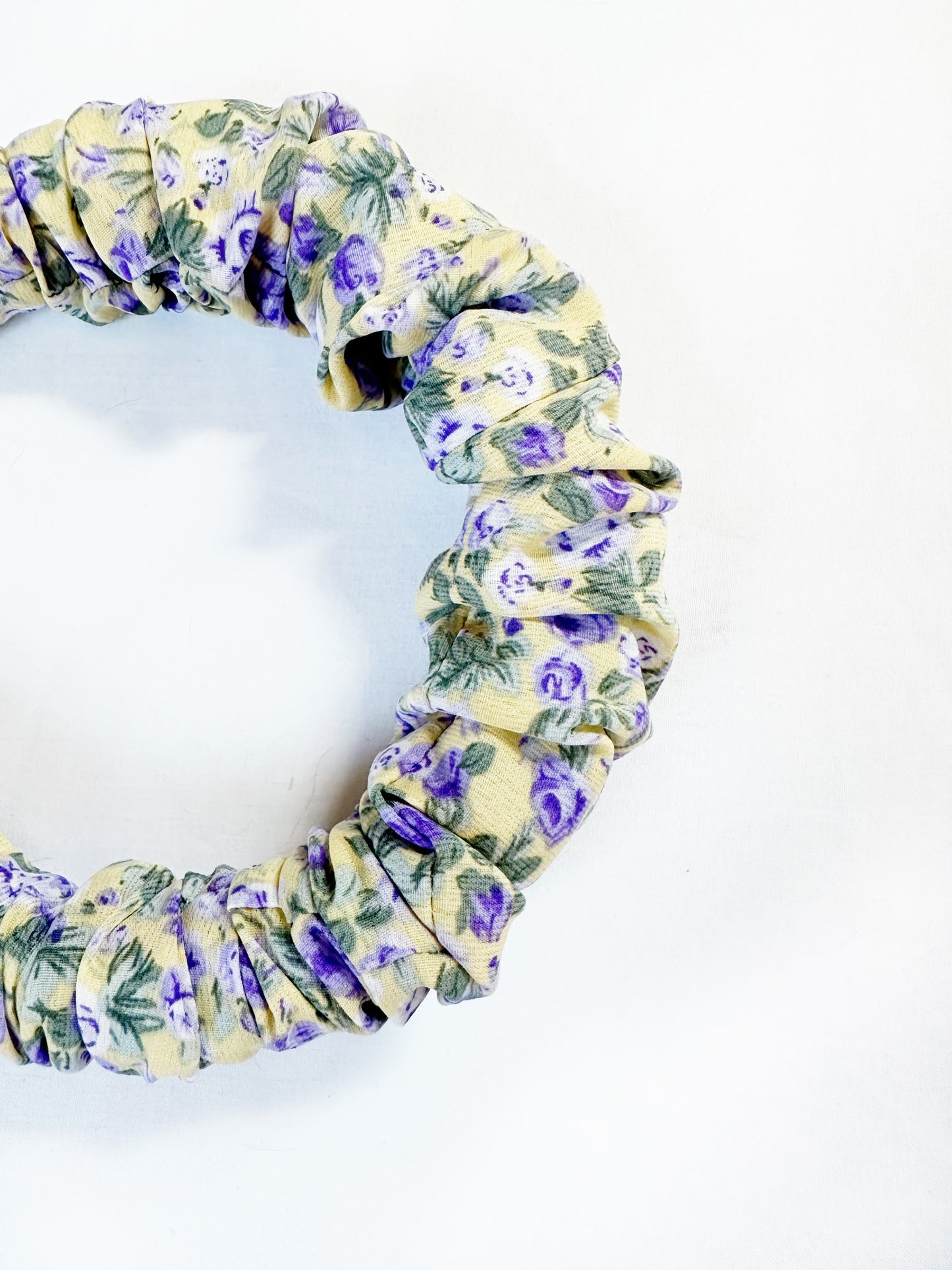 Ruffle Headband in lilac rose floral