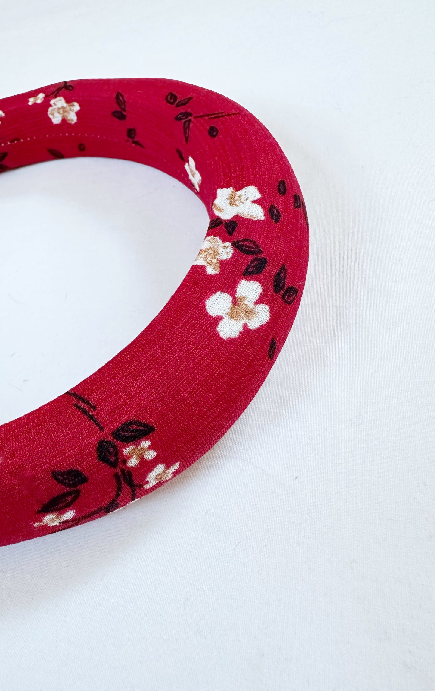 Padded Headband in red floral