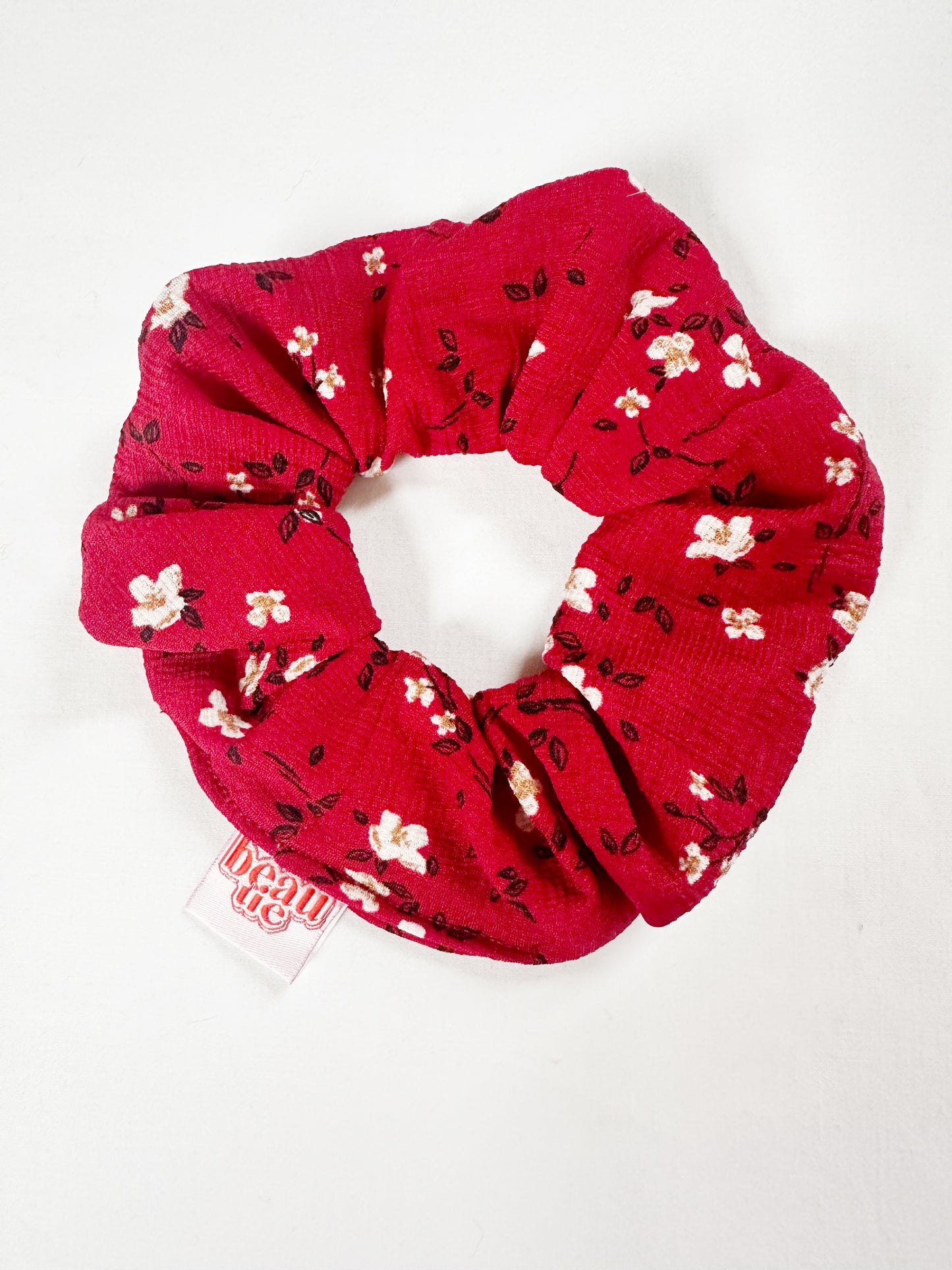 OG scrunchie in red floral