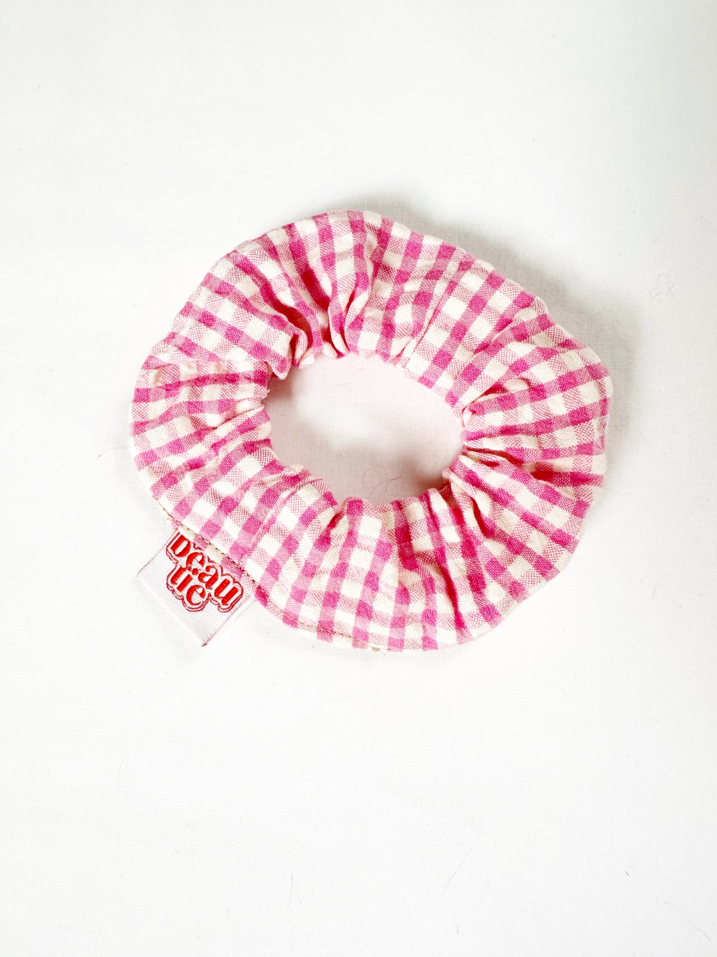 Mini scrunchie in pink gingham