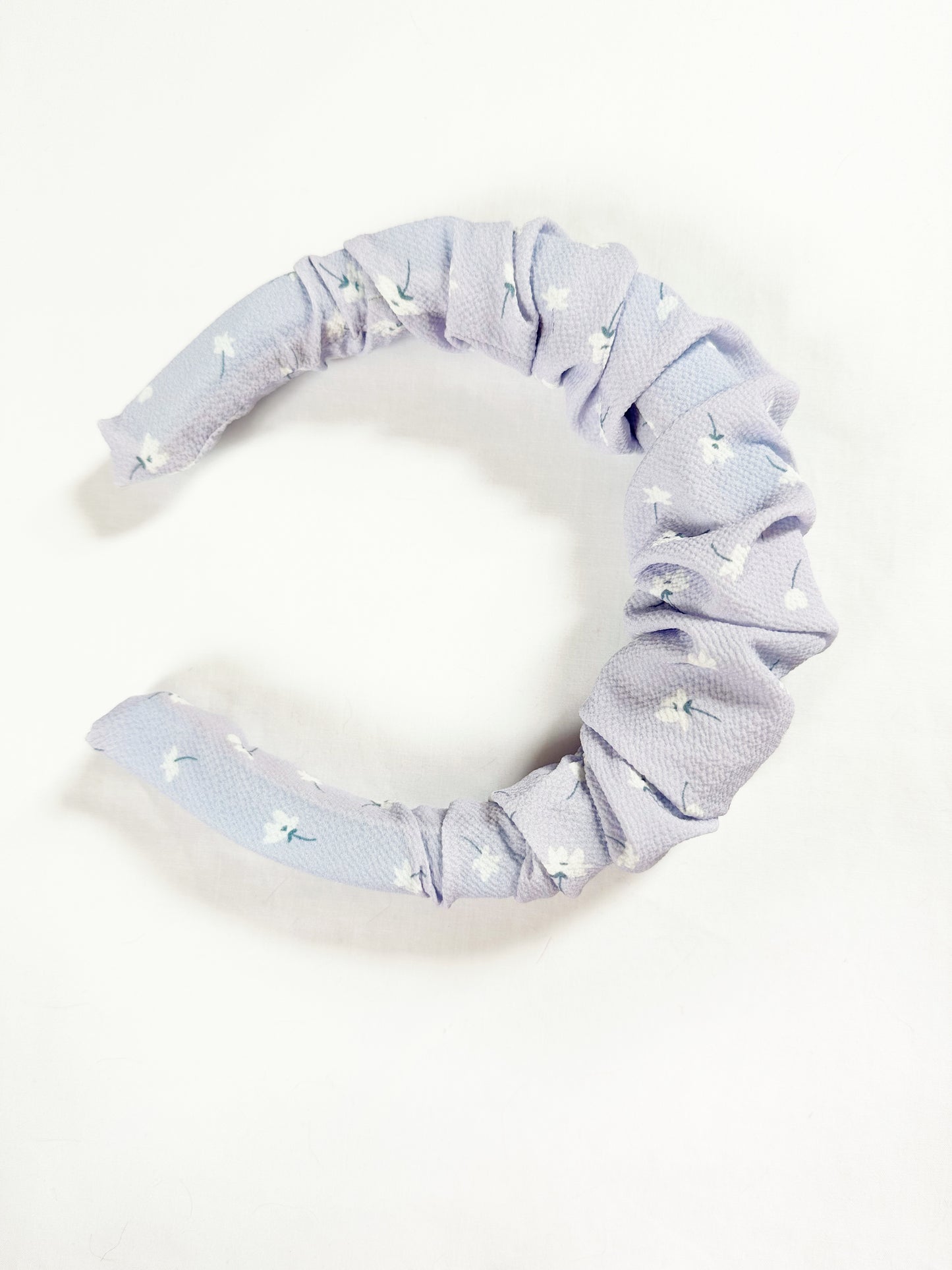Ruffle Headband in pale lilac floral