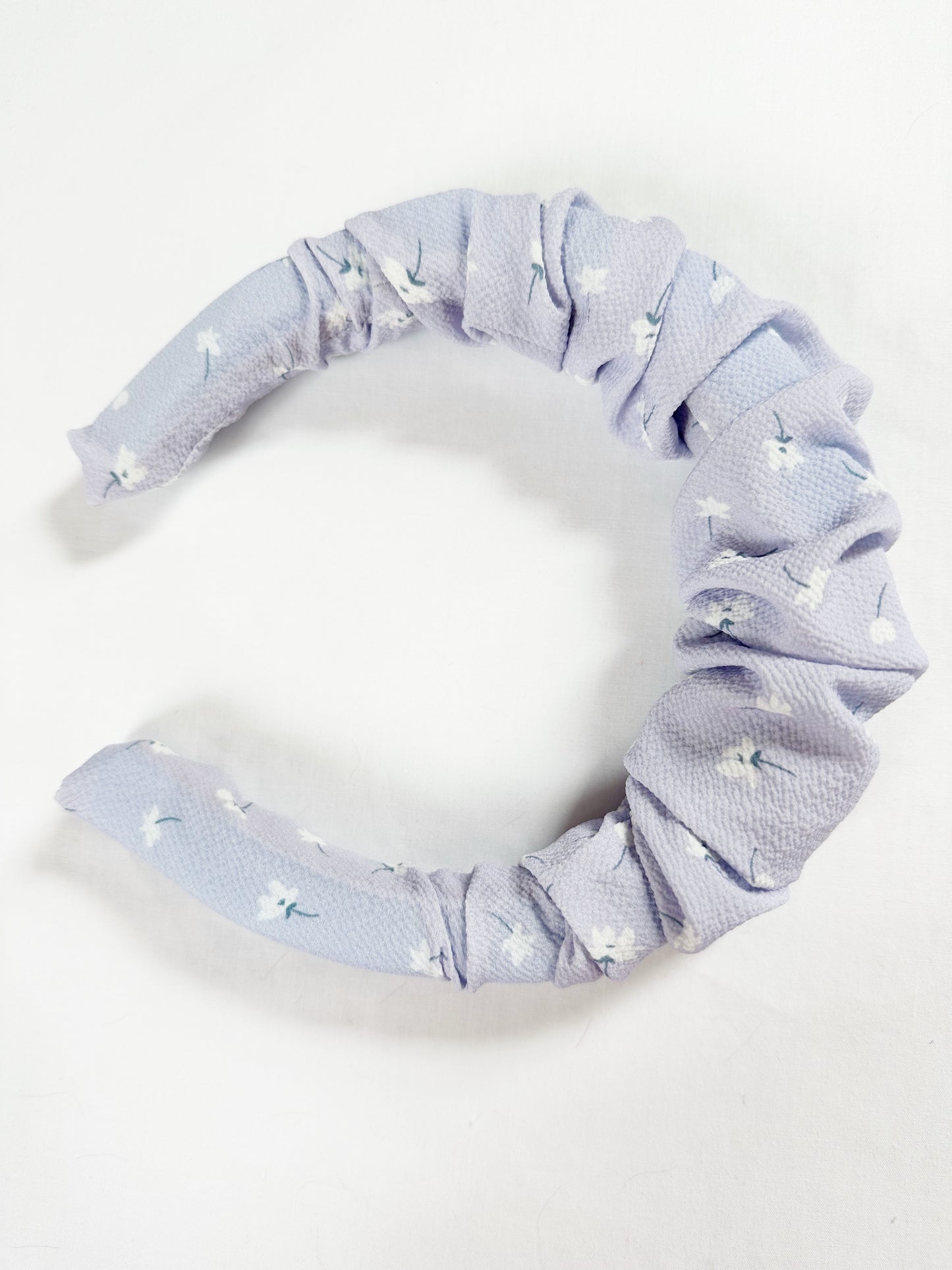 Ruffle Headband in pale lilac floral