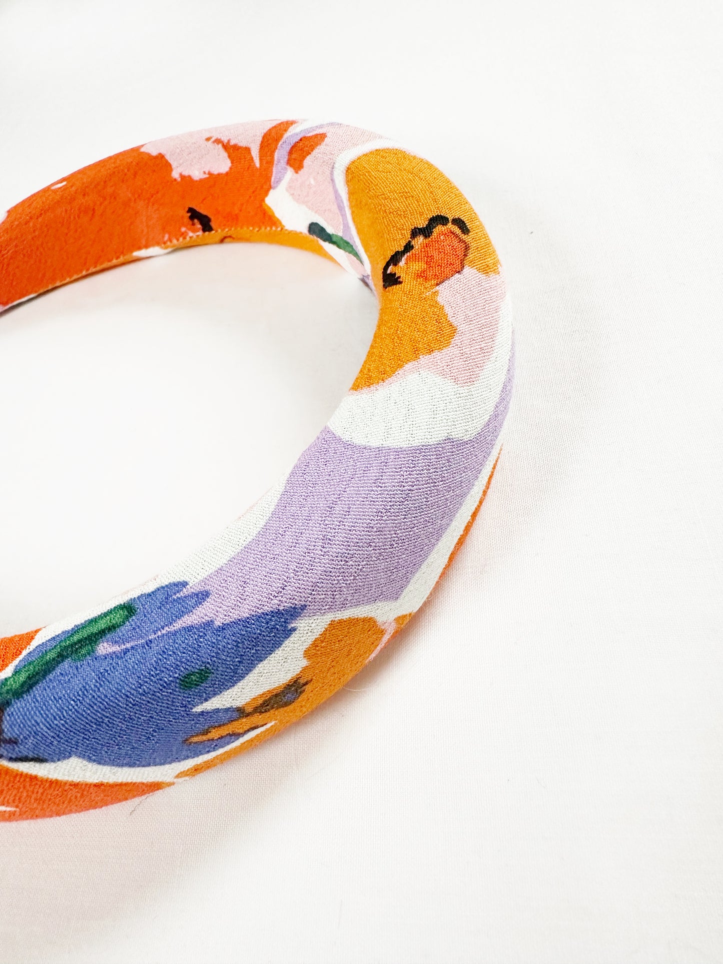 Padded Headband in orange and lilac