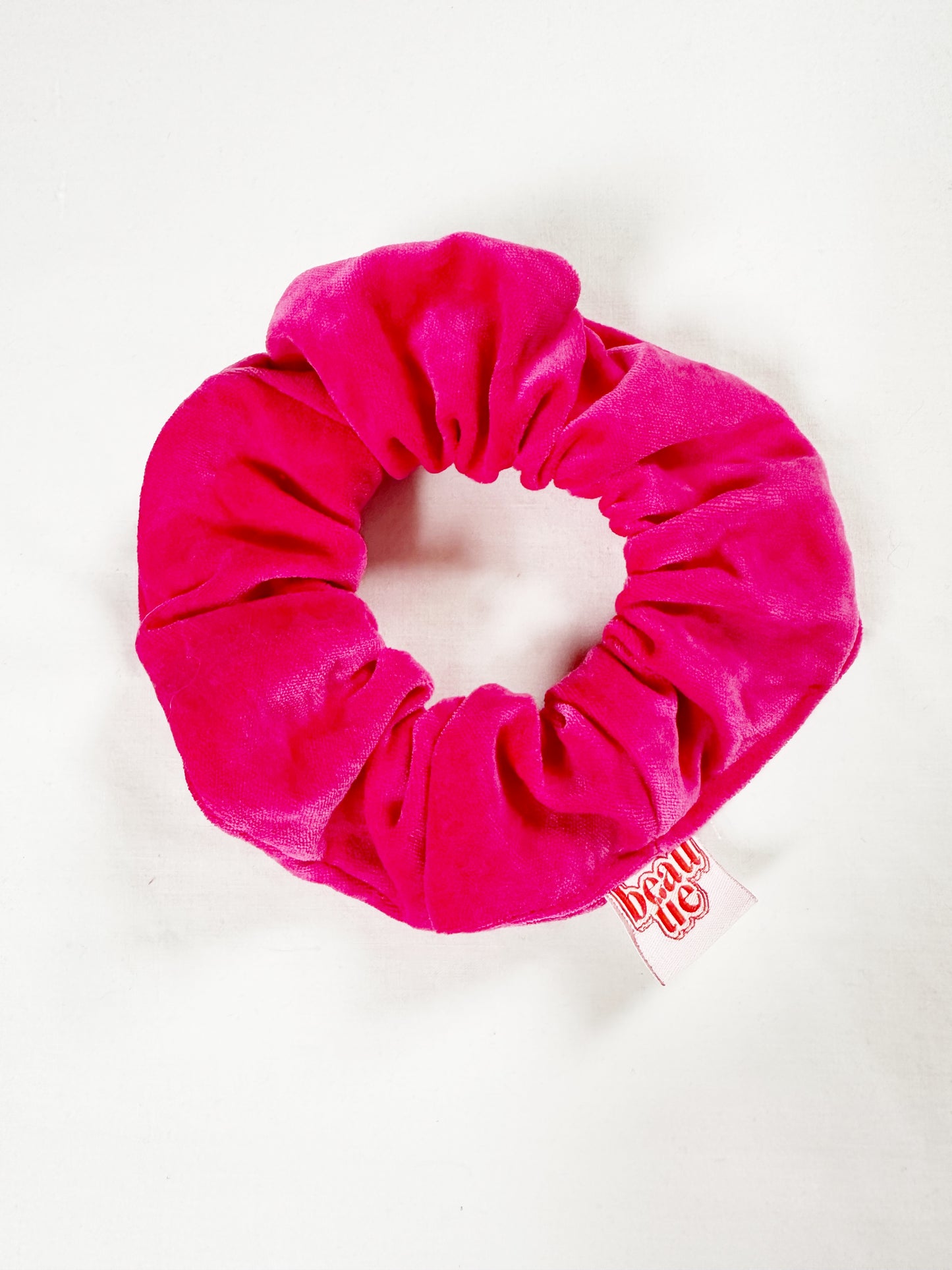 OG scrunchie in hot pink velvet