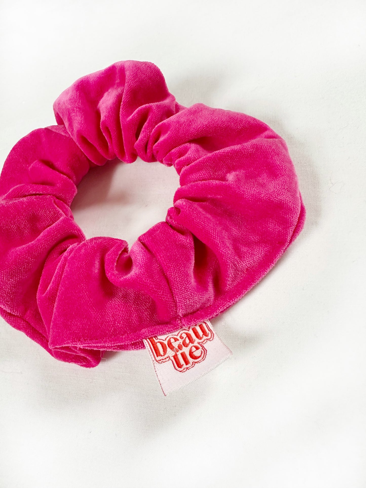 OG scrunchie in hot pink velvet