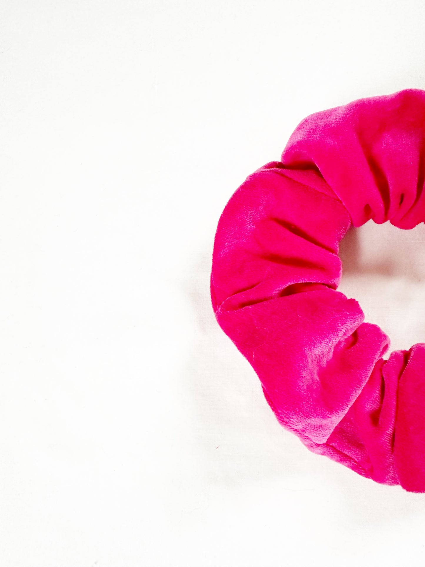 OG scrunchie in hot pink velvet