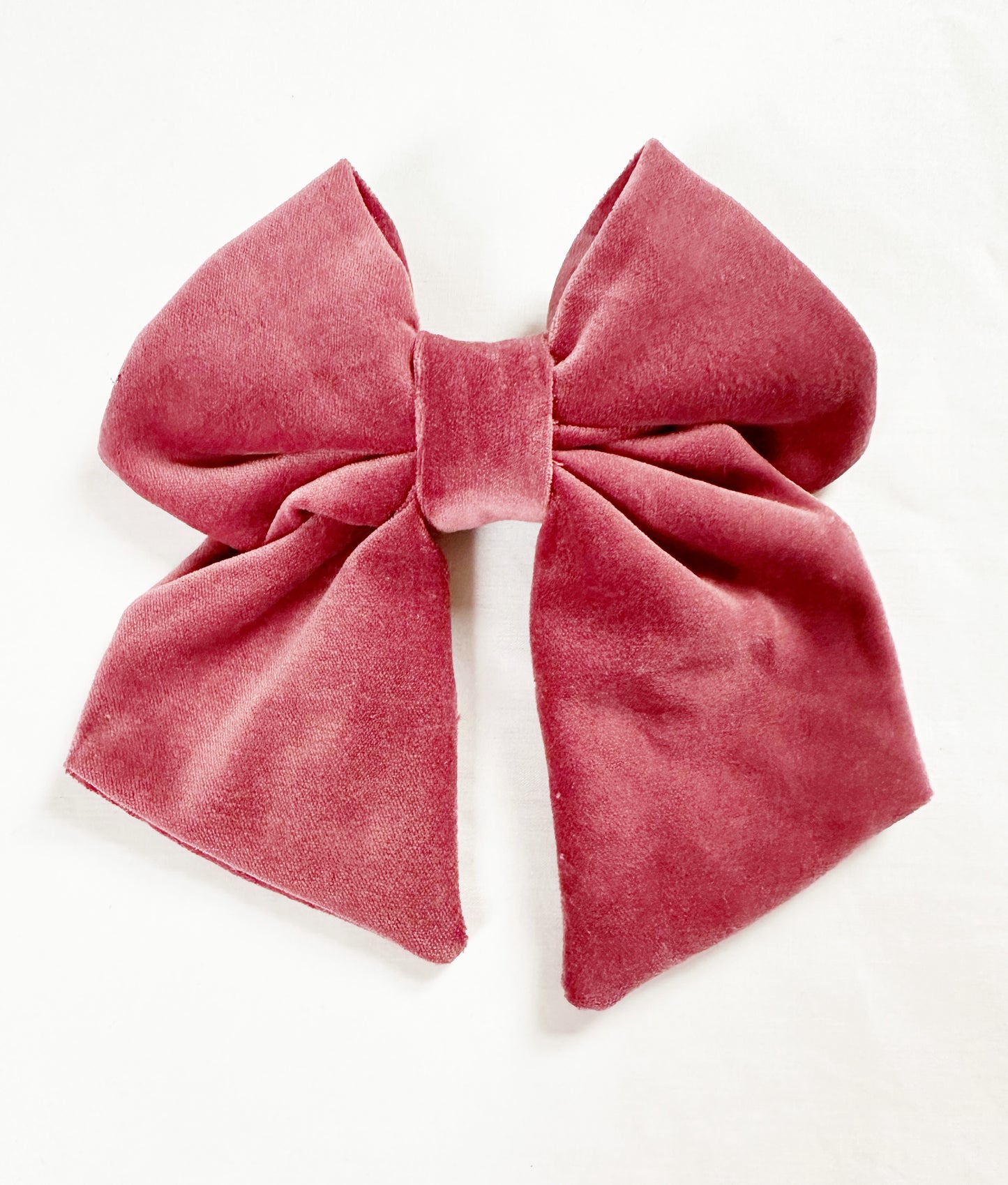 Hair Bow in antique rose velvet