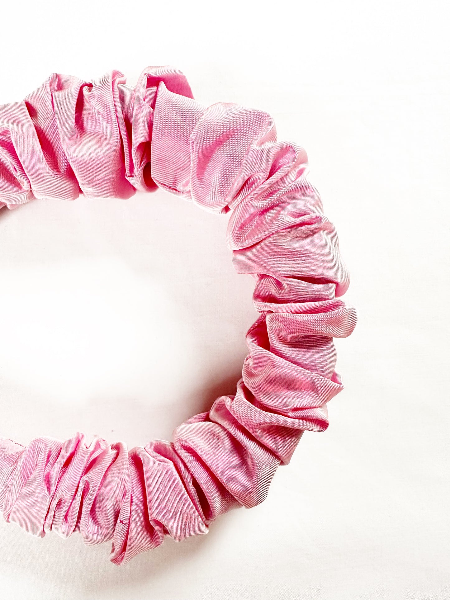 Ruffle Headband in pink taffeta
