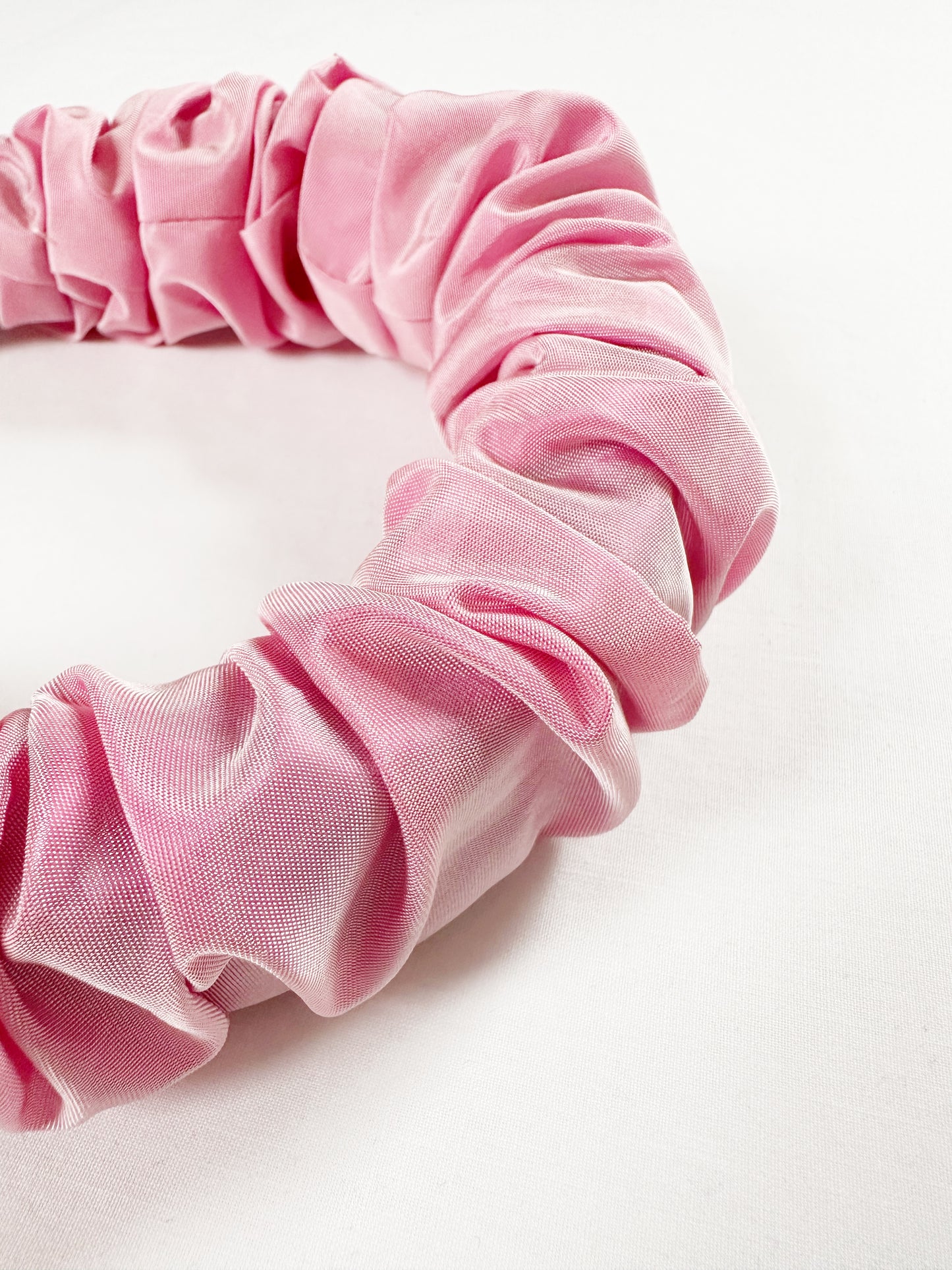 Ruffle Headband in pink taffeta