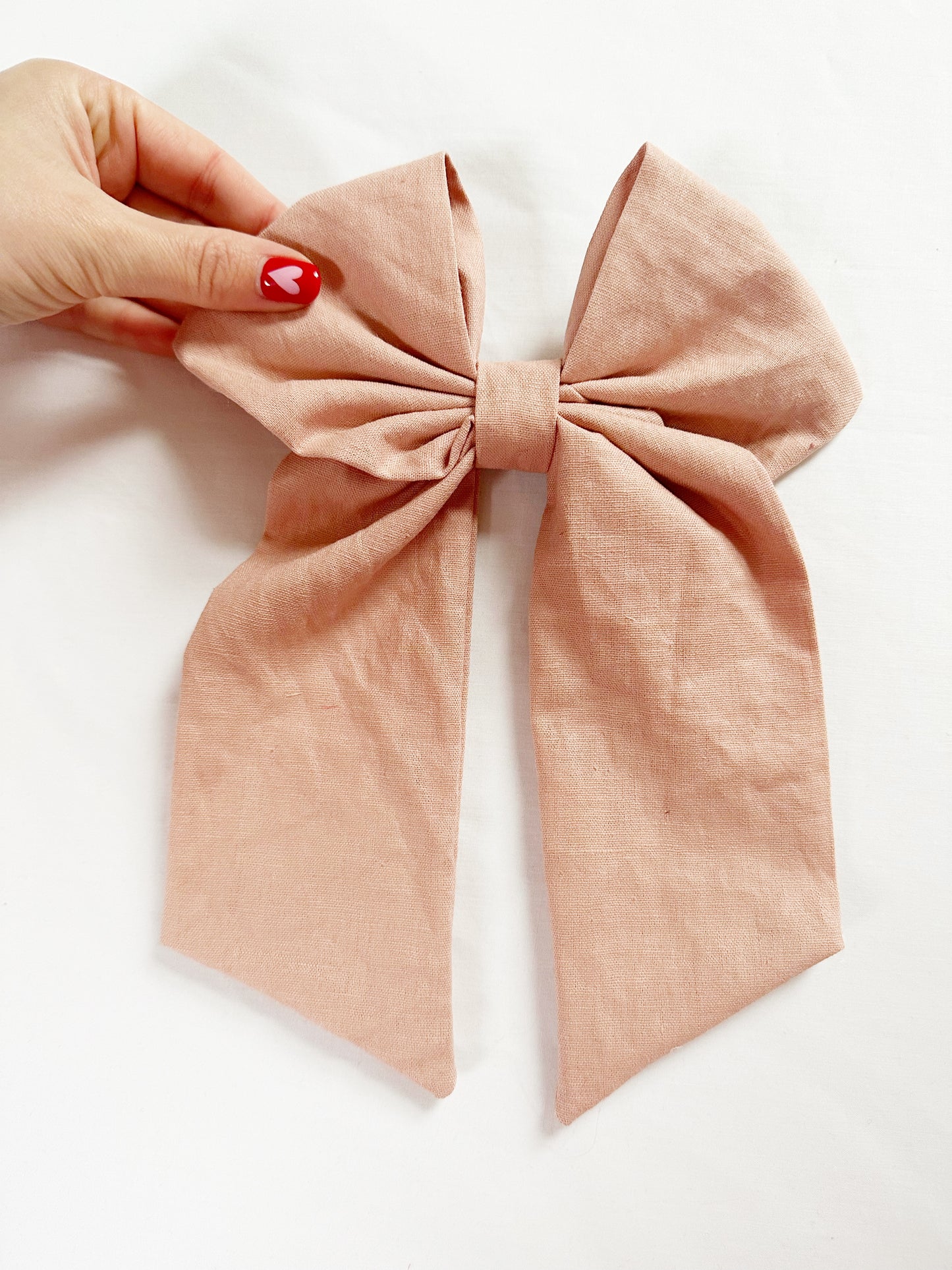 POWER Hair Bow in ballet pink linen