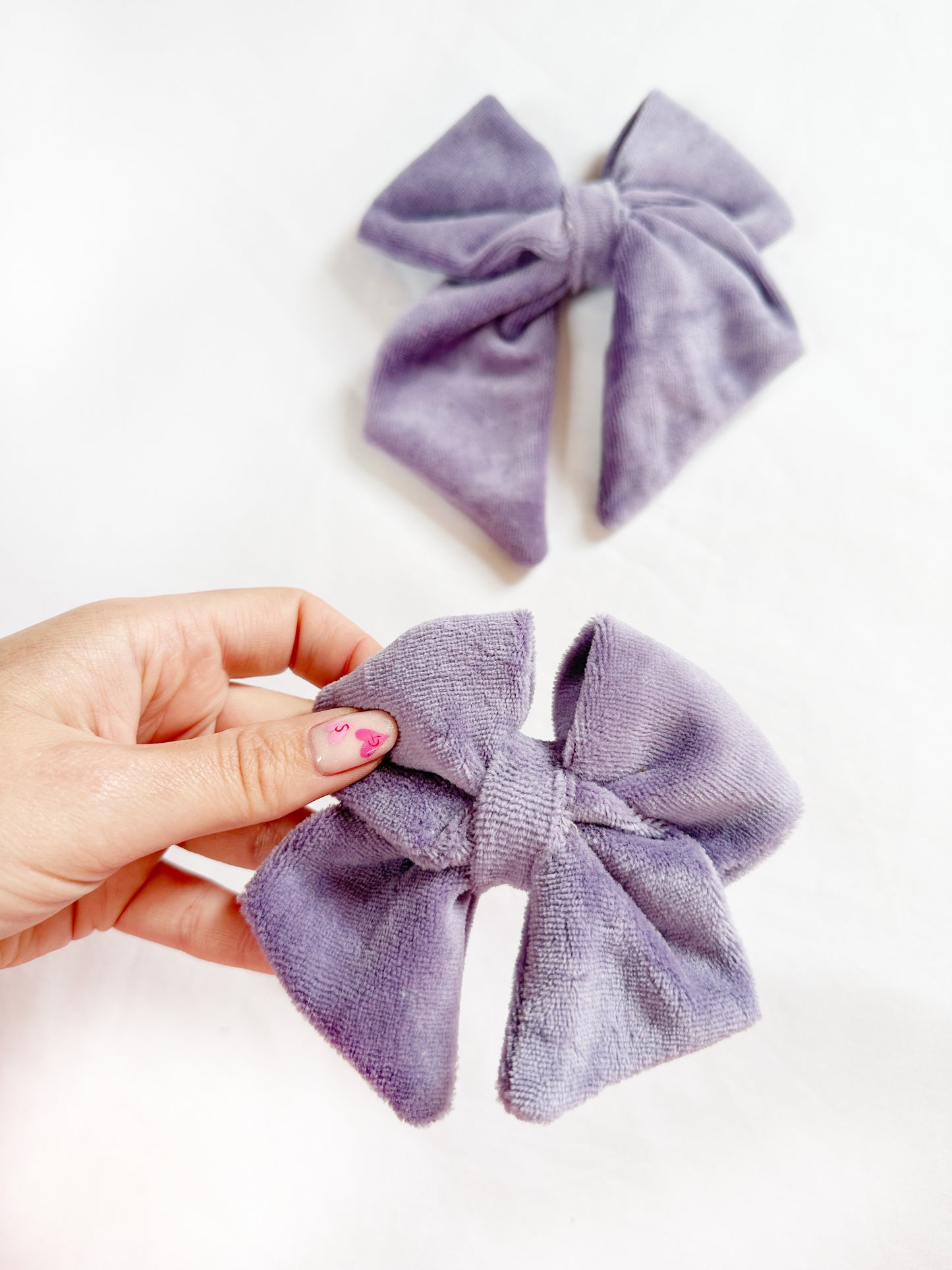 Hair Bow gift set in lavender velour