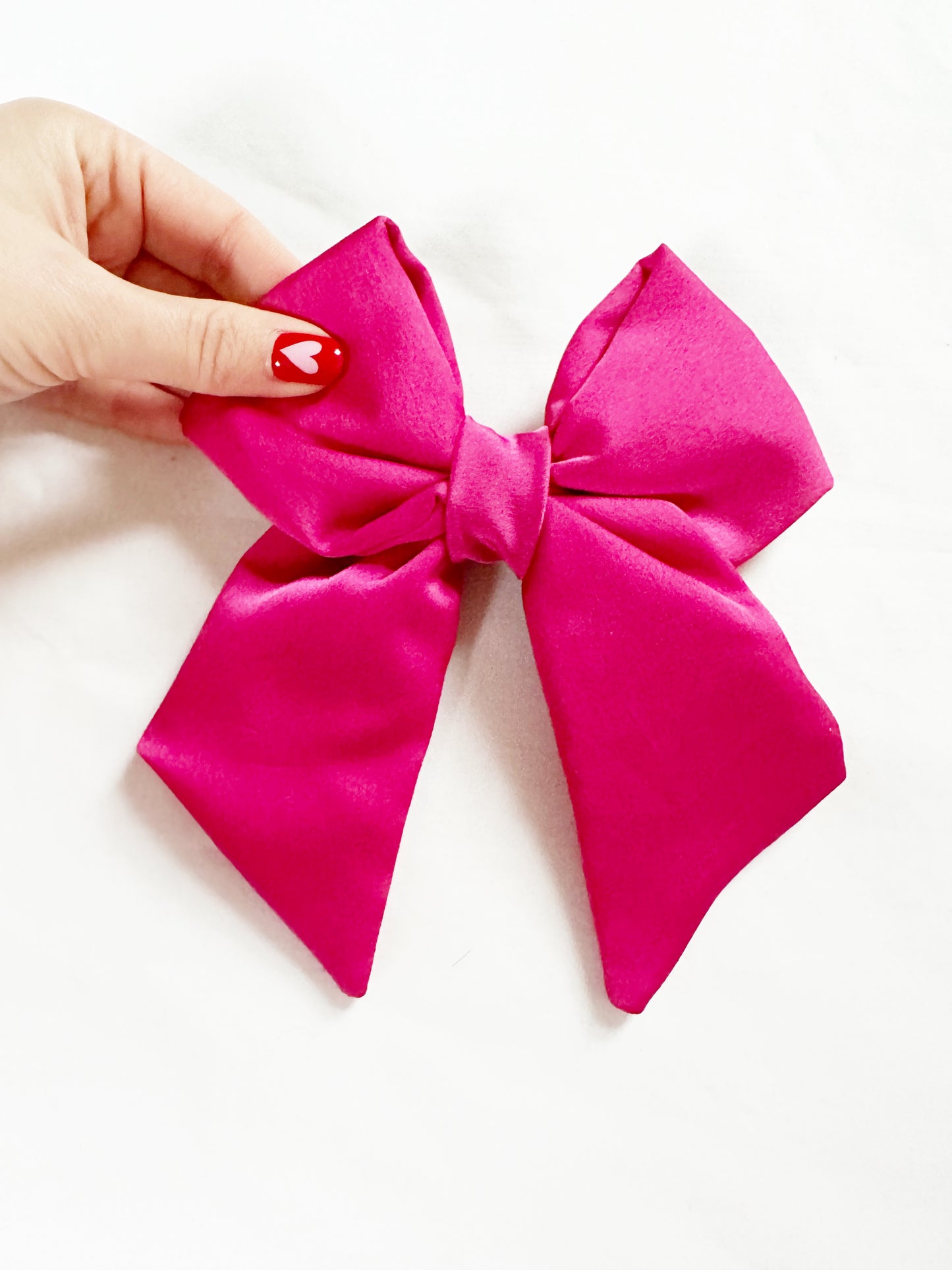 Hair Bow in hot pink silk