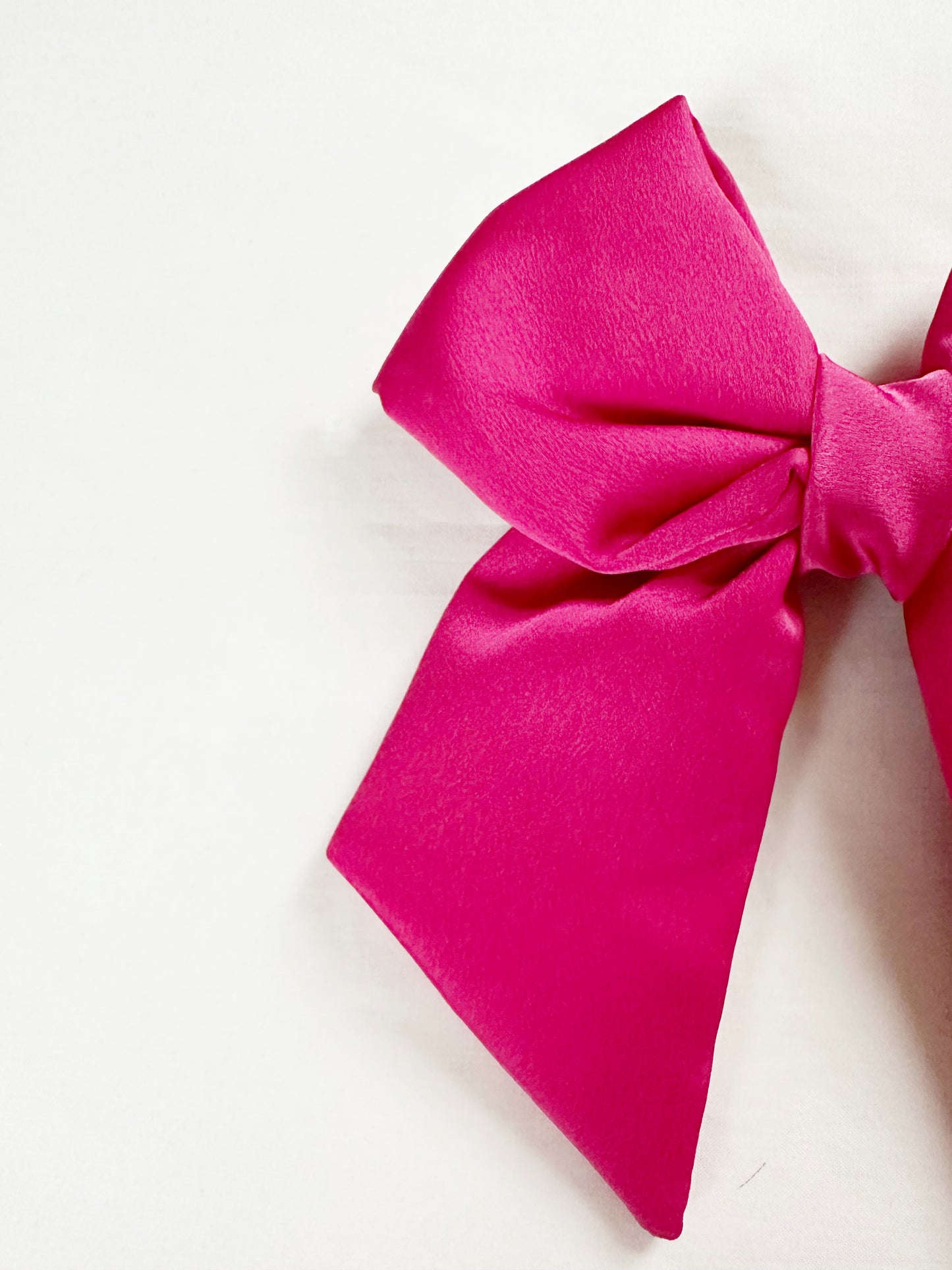 Hair Bow in hot pink silk