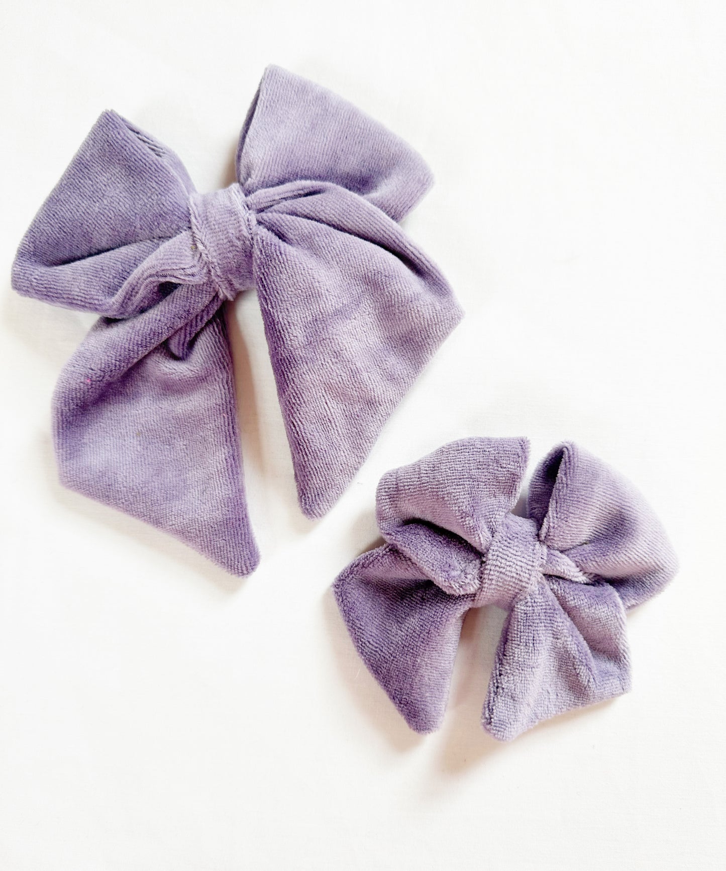 Hair Bow gift set in lavender velour